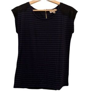 Black & Blue Striped Top 🌸2 for $12🌺